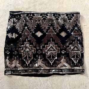 Express Sequin Mini Skirt